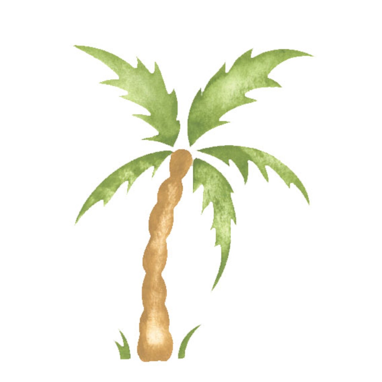 Small Palm Tree Wall Stencil | 3126 by Designer Stencils | Reusable Art Craft Stencils for Painting |